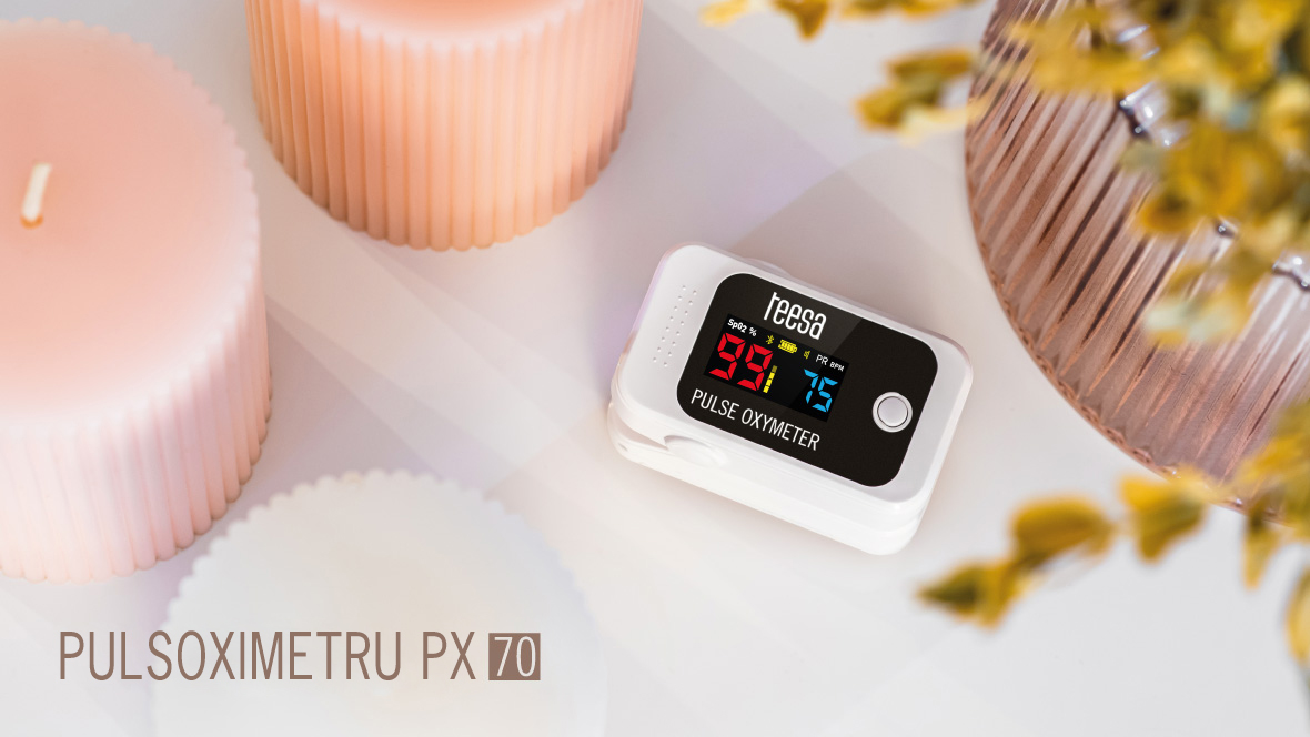 Pulsoximetru pentru deget cu Bluetooth PX70 Teesa