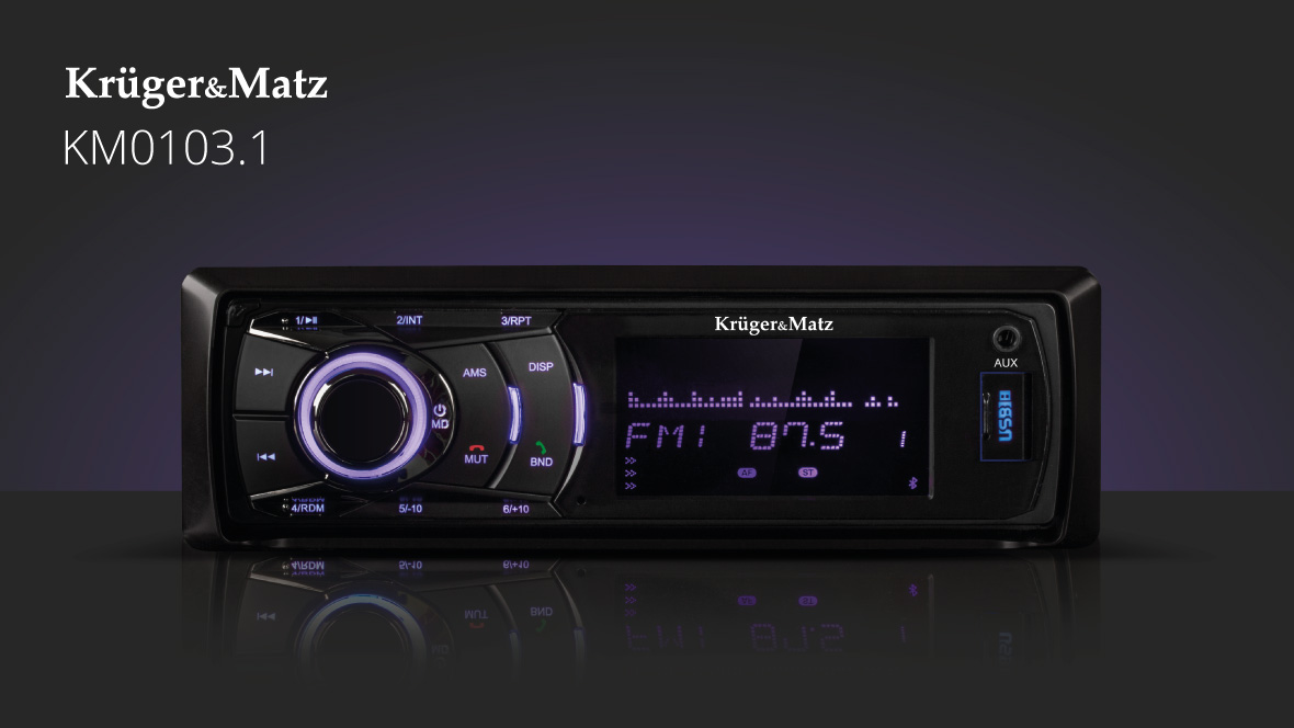 Radio auto KM0103.1 Kruger&Matz Smartfon z mocną baterią