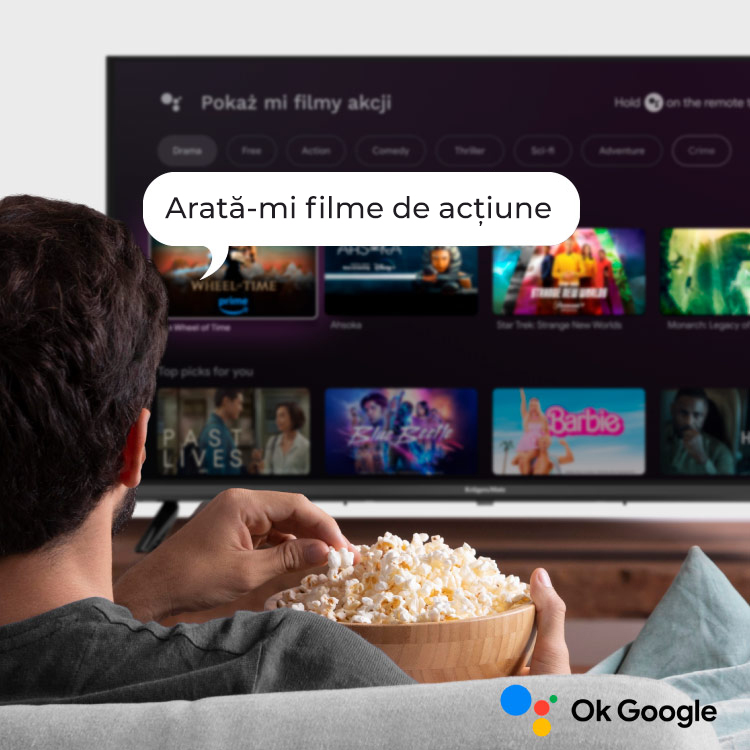 Spune-mi ce vrei sa urmaresti Televizor cu asistent google