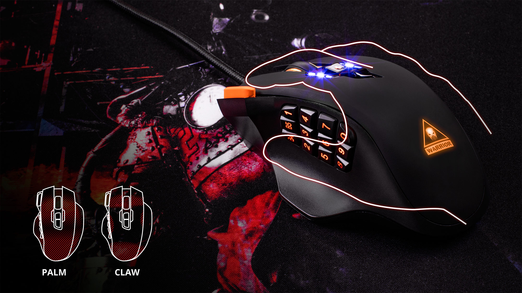 Pentru confort maxim in timpul sesiunilor de gaming, mouse-ul GM-50 a fost optimizat, avand un design ergonomic. Produsul este dedicat celor dreptaci si garanteaza o ajustare optima a pozitiei mainii. Acum poti juca asa cum vrei!  