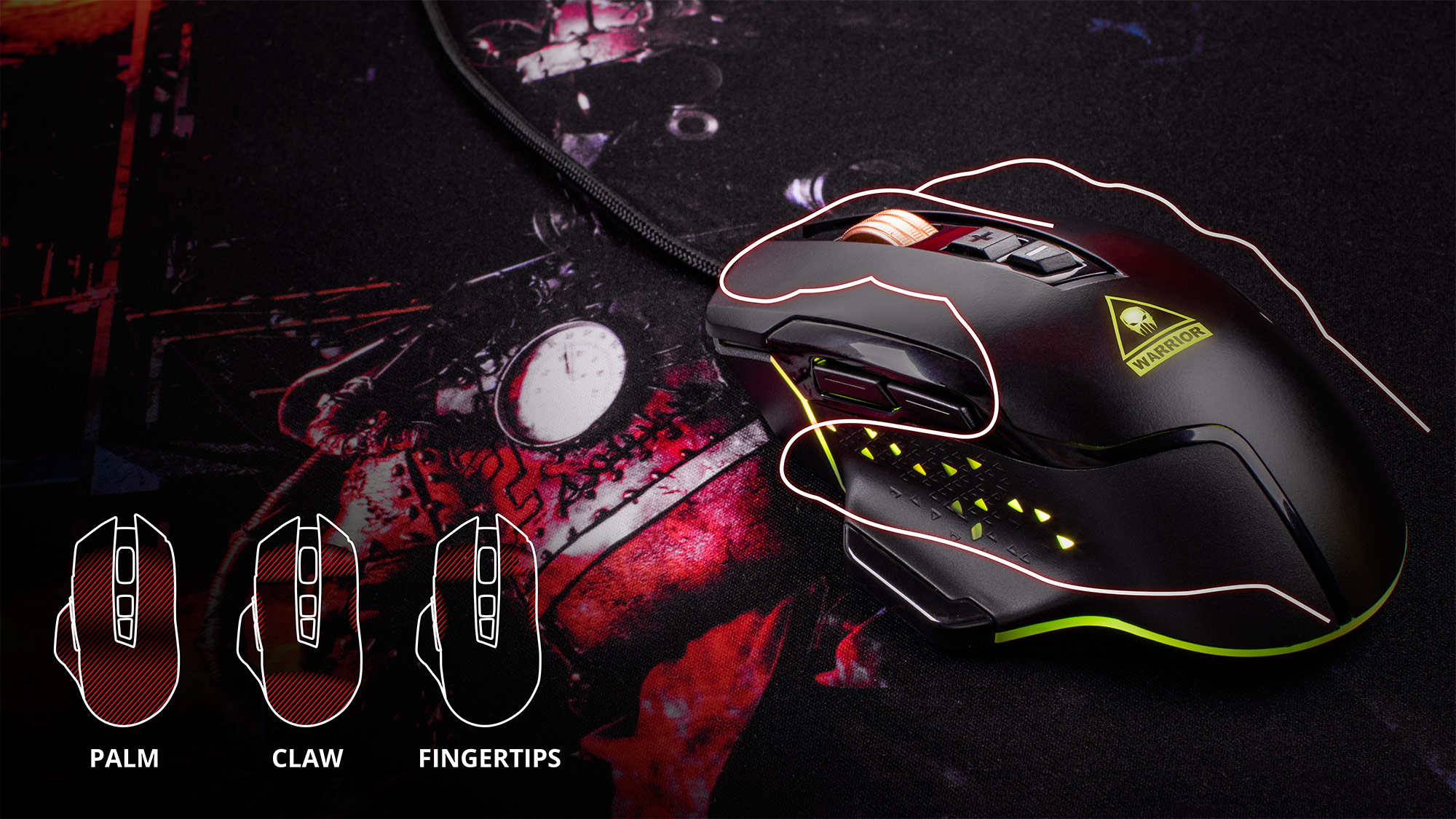 Pentru confort maxim in timpul sesiunilor de gaming, mouse-ul GM-100 a fost optimizat, avand un design ergonomic. Produsul este dedicat celor dreptaci si garanteaza o ajustare optima a pozitiei mainii. Acum poti juca asa cum vrei!   