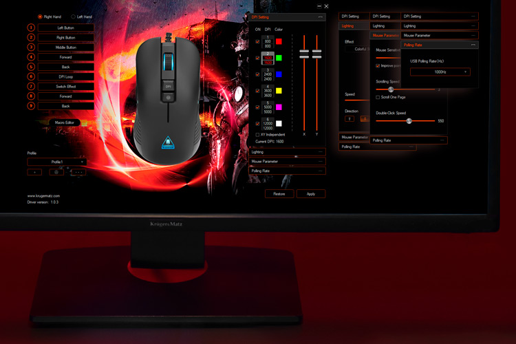 Mouse gaming Kruger&Matz cu aplicatie