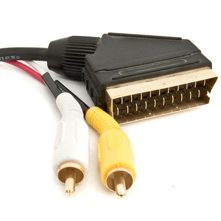 Cablu Scart Tata - 2rca Tata Audio/video Gold