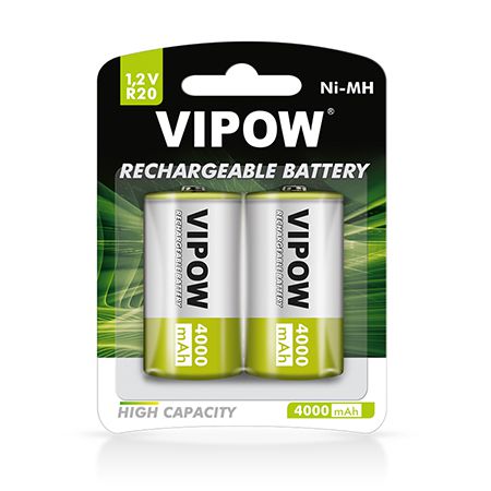 Acumulatori R20 1.2v 4000mah Ni-mh Blister 2b Vipow