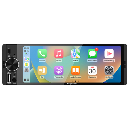 Player Auto 1 Din 4x60w Carplay Androidauto Kruger&matz