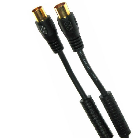 Cablu Rf Video Negru Mufe Aurii Cu Filtru 3m