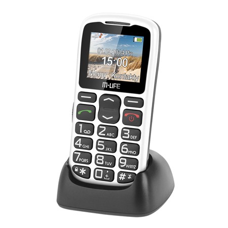 Telefon Gsm Senior Cu Docking M-life  Alb