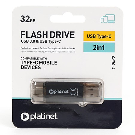 Flash Drive Usb 3.0 Si Type C 32gb C-depo Platinet