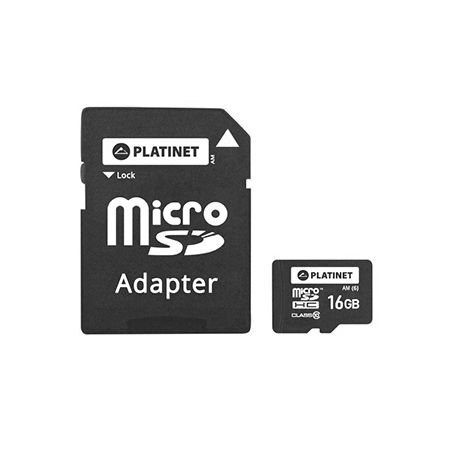 Micro Sd Card 16gb Cls 10 Cu Adaptor Platinet