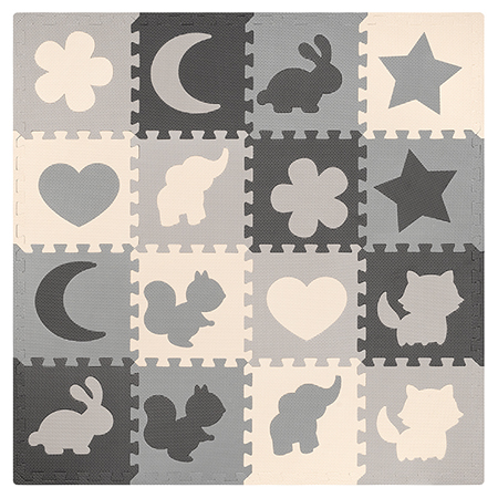 Covoras Educativ Puzzle 150x150cm Cu Rama Rebel