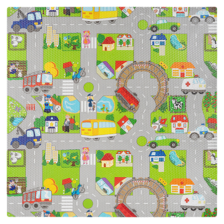 Covoras Educativ Puzzle 120x120cm Masini Rebel