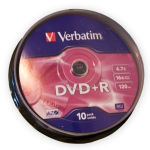 Dvd+r Verbatim 4,7gb 16x Cake-10buc
