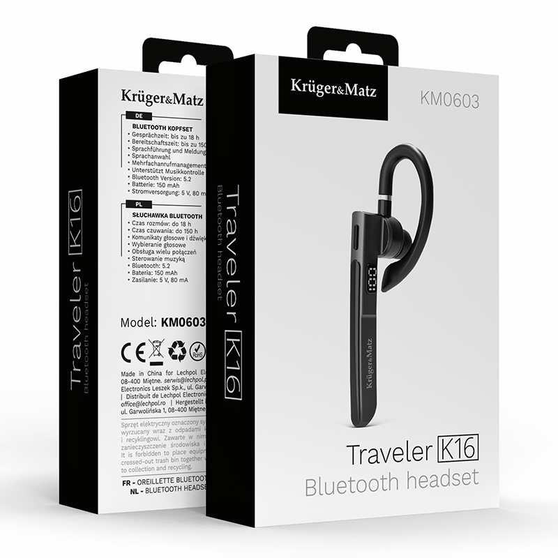 HEADSET BLUETOOTH 5.2 K16 KRUGER&MATZ HEADSET BLUETOOTH 5.2 K16 KRUGER&MATZ