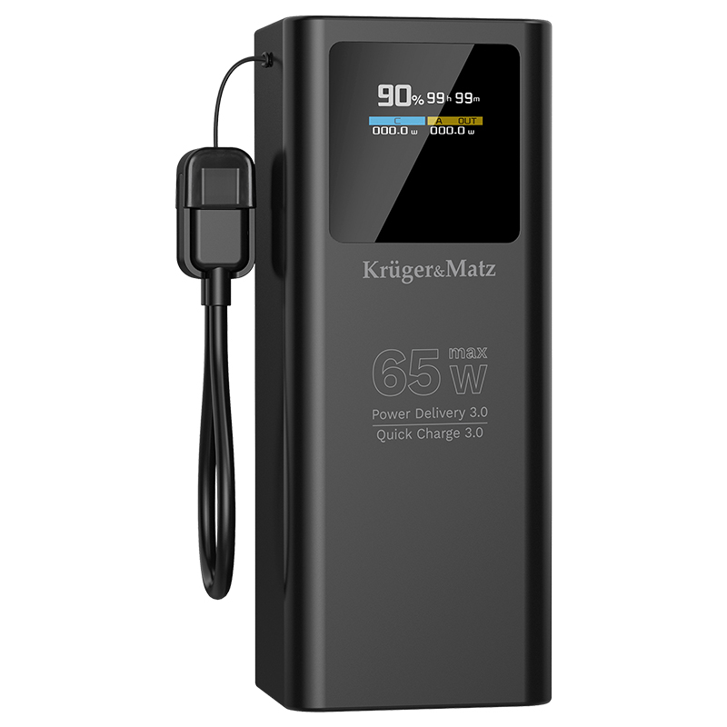 POWER BANK 20000 MAH LI-ION 65W QC PD KRUGER&MATZ POWER BANK 20000 MAH LI-ION 65W QC PD KRUGER&MATZ