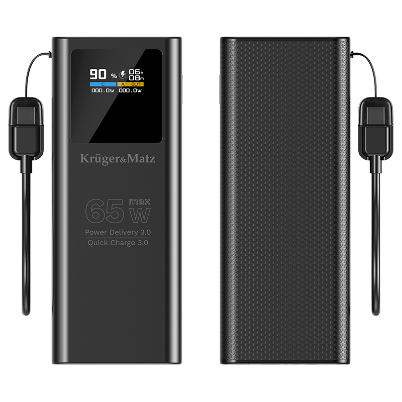 POWER BANK 20000 MAH LI-ION 65W QC PD KRUGER&MATZ POWER BANK 20000 MAH LI-ION 65W QC PD KRUGER&MATZ