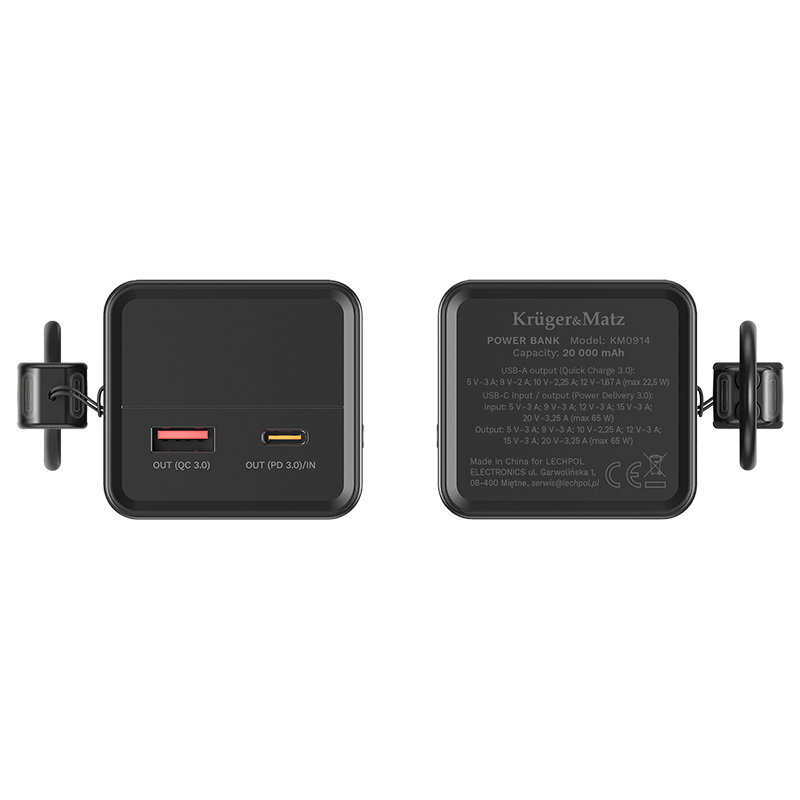 POWER BANK 20000 MAH LI-ION 65W QC PD KRUGER&MATZ POWER BANK 20000 MAH LI-ION 65W QC PD KRUGER&MATZ