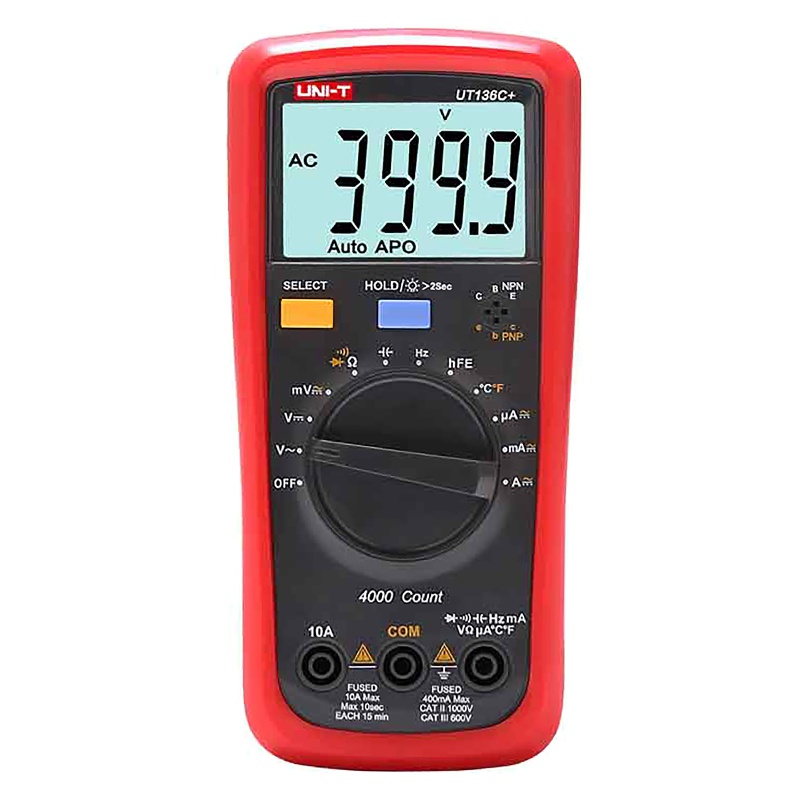 Multimetru Digital Uni-T UT136C, Autoscalare, Temperatura 1000°C, NCV, Tensiune DC/AC, Curent, Rezistenta, Compact [1]