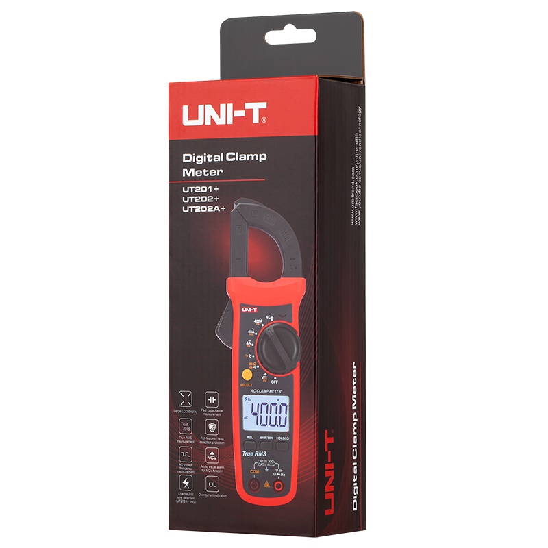 Clampmetru Digital Uni-T UT201, True RMS, Autoscalare, 600A AC, Tensiune DC/AC 600V, Rezistenta, Testare Diode [7]