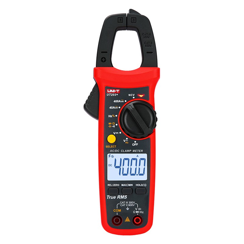 Clampmetru Digital Uni-T UT203, Frecventa 10MHz, Capacitate 60µF, 600A AC, Tensiune DC/AC, NCV, Iluminare [1]