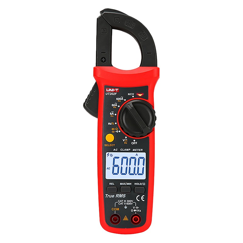 Clampmetru Digital Uni-T UT202F, Capacitate 60mF, True RMS, 600A AC, Frecventa, NCV, Autoscalare, Iluminare [1]