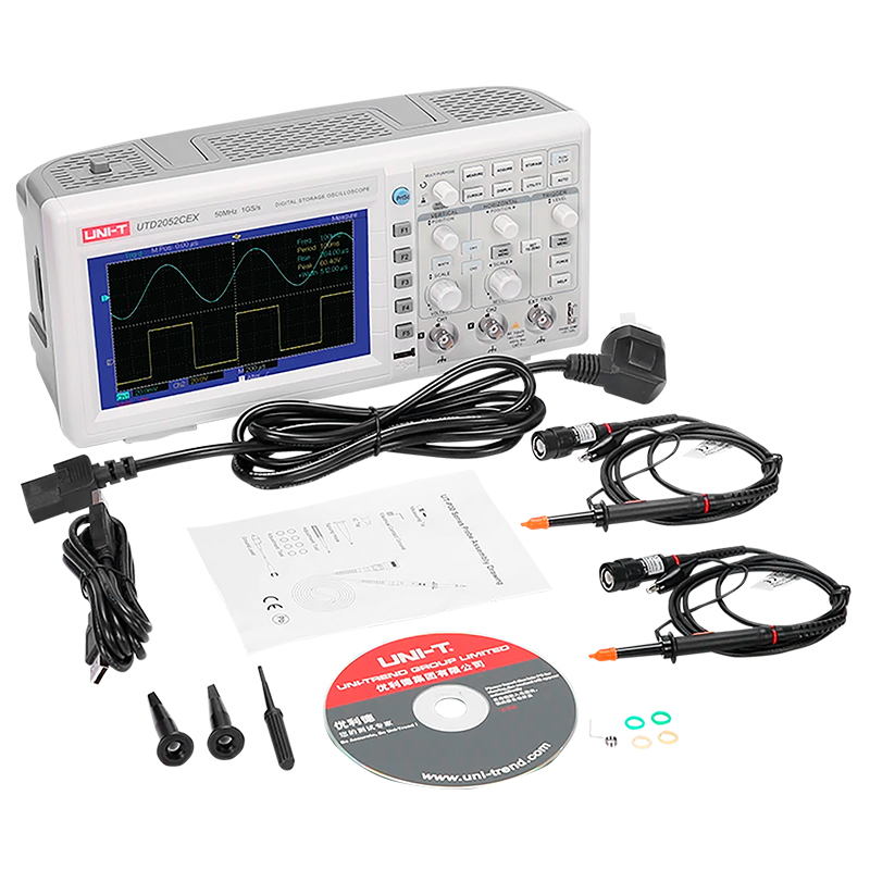 Osciloscop Digital Uni-T UTD2052CEX+, 2 Canale, 50MHz, 1GSa/s, USB, Afisaj 7 inch [5]