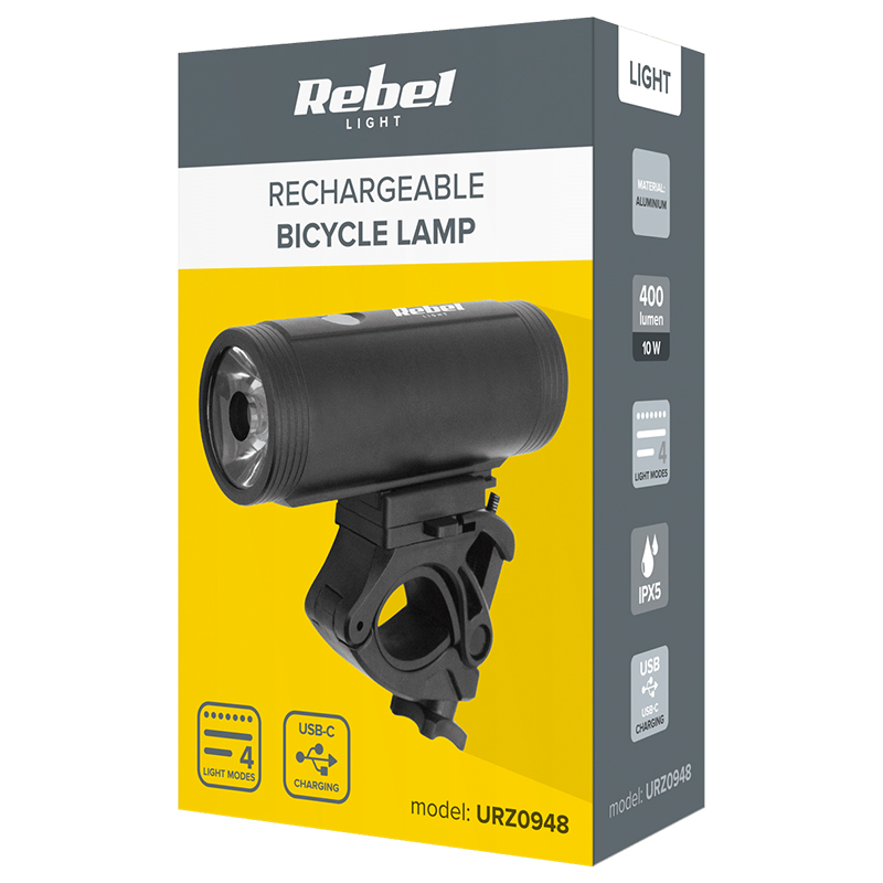 LANTERNA BICICLETA CU ACUMULATOR 18650 REBEL LANTERNA BICICLETA CU ACUMULATOR 18650 REBEL